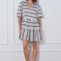 Stripe Mini Dress Short Sleeve