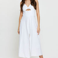 White A Line Dress Sleeveless Midi