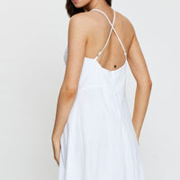 White A Line Dress Sleeveless Midi