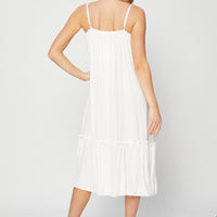 White A Line Dress Sleeveless Midi