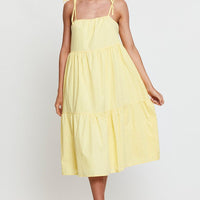 Yellow A Line Dress Midi