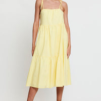 Yellow A Line Dress Midi