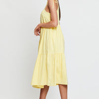 Yellow A Line Dress Midi