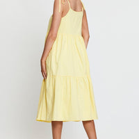 Yellow A Line Dress Midi