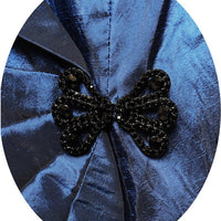 Plus 3/4 Sleeve Taffeta Blouse with Collar and Decorative Side Closure