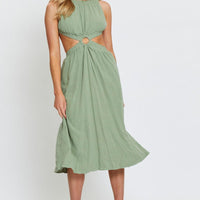 Green Midi Dress Sleeveless