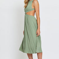 Green Midi Dress Sleeveless