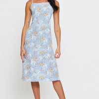 Print Midi Dress Sleeveless