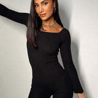 Routley Knit Romper Black