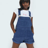 Kacey Short Overalls Navy Cord