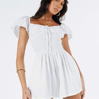 Front Row Romper Plain White
