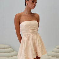 Quinelle Strapless Romper Cream