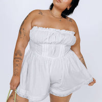 VIP Strapless Romper White Curve