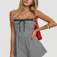 Trynia Romper  Black / White Gingham