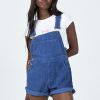 Kacey Short Overalls Navy Cord