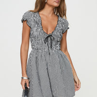 Wescott Gingham Romper Black / White Tall