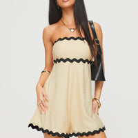 Gomiti Strapless Romper Beige / Black