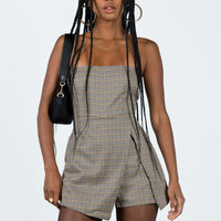 Working On It Romper Check Multi
