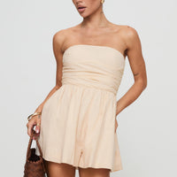 Quinelle Strapless Romper Cream