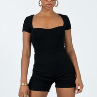 Nolan Short Sleeve Romper Black