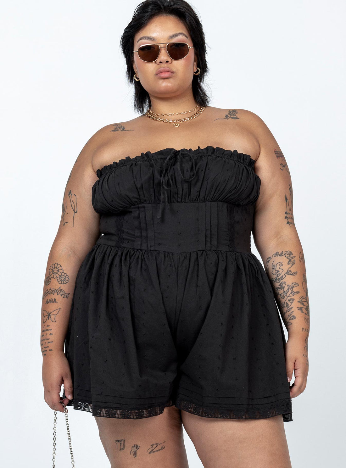 VIP Strapless Romper Black Curve
