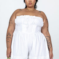 VIP Strapless Romper White Curve