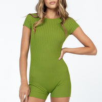 Emilio Short Sleeve Romper Green