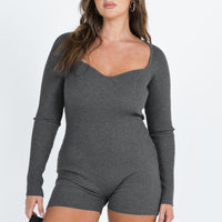 Huttley Knit Romper Grey