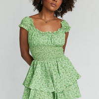 The Love Galore Romper Green Floral