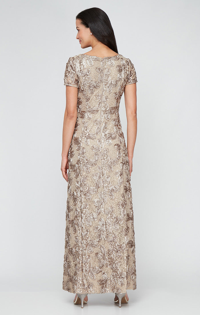 Evelyn Rosette Lace Long Gown