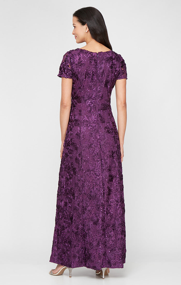 Evelyn Rosette Lace Long Gown