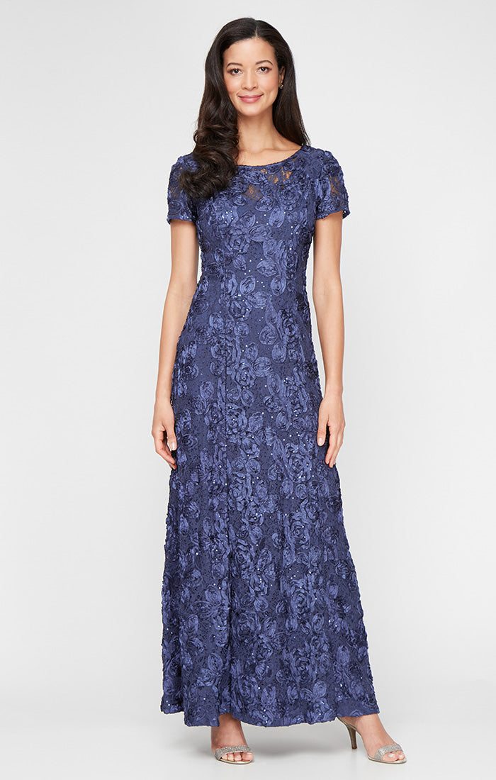 Evelyn Rosette Lace Long Gown