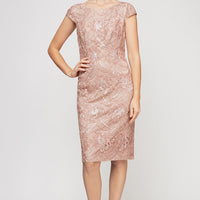Short Embroidered Sequin Lace Dress