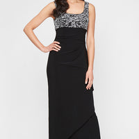 Petite Long Empire Waist Bolero Jacket Dress with Side Ruched Skirt
