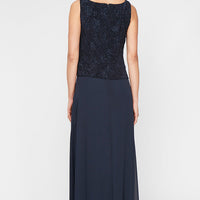 Petite Glitter Jacquard Knit Jacket Dress with Mandarin Neckline