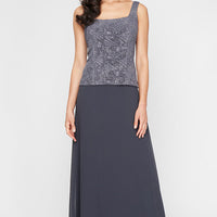 Petite Glitter Jacquard Knit Jacket Dress with Mandarin Neckline