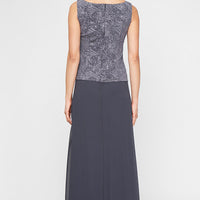 Glitter Jacquard Knit Jacket Dress with Mandarin Neckline