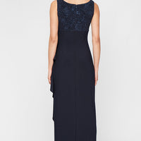 Glitter Jacquard Knit & Matte Jersey Gown with Bolero Jacket