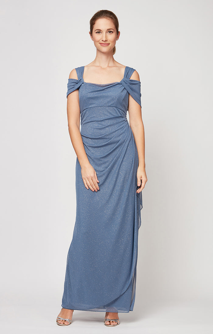 Petite Hannah Glitter Mesh Gown