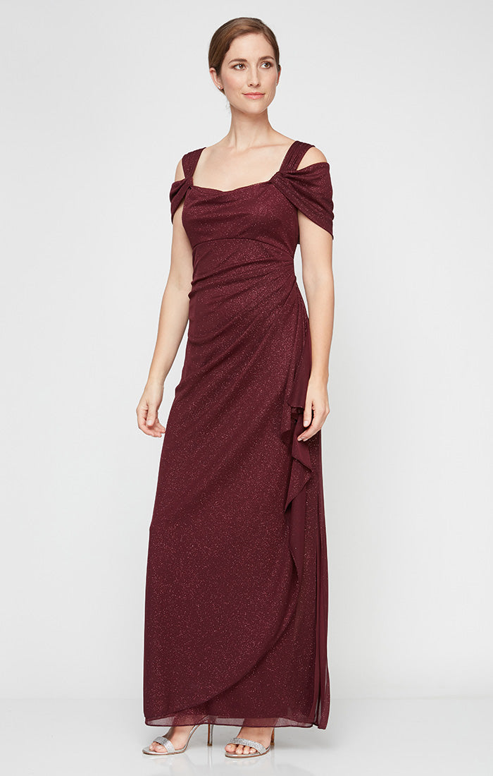 Petite Hannah Glitter Mesh Gown