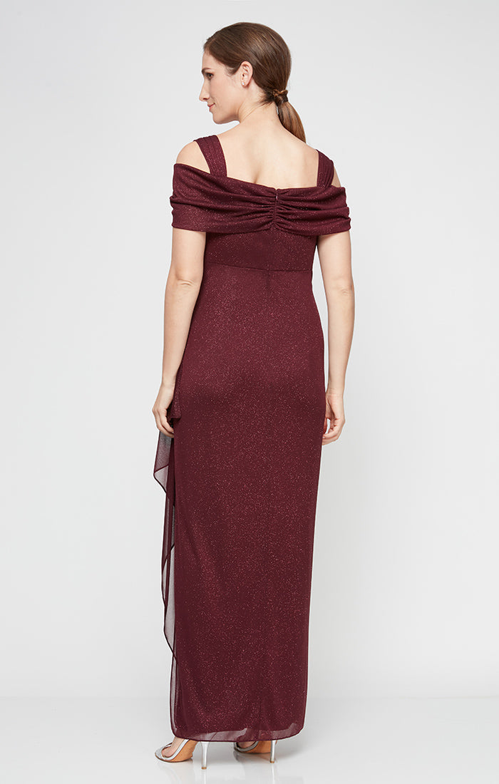 Petite Hannah Glitter Mesh Gown