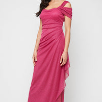 Petite Hannah Glitter Mesh Gown