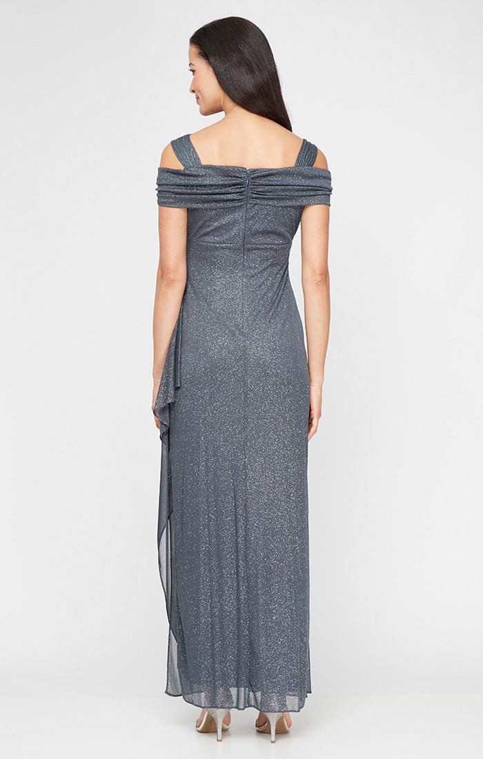Petite Hannah Glitter Mesh Gown
