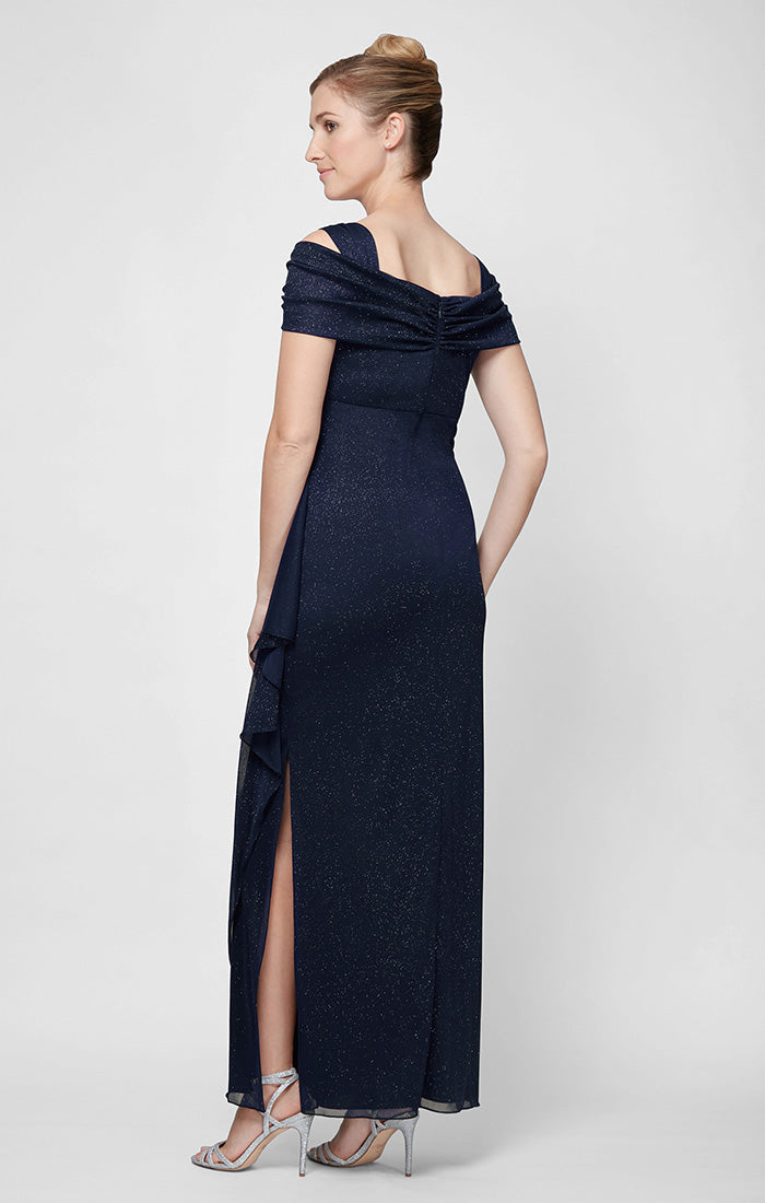 Petite Hannah Glitter Mesh Gown