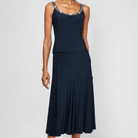 Regular - Matte Jersey Jacket Dress with Sequin Beaded Trim