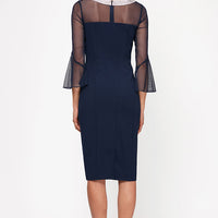 Olivia Illusion Neck Crepe Dress