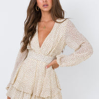 String Of Love Romper Beige