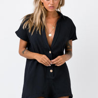 Vixen Romper Black Petite
