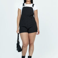 The Glades Overalls Black Pinstripe