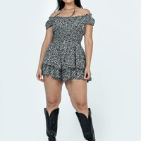 The Love Galore Romper Floral Black